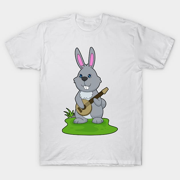 Rabbit Musician Guitar Music T-Shirt by Markus Schnabel